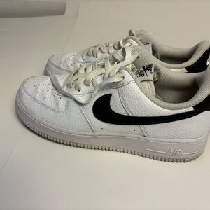 Nike Air Force 1 White and Black Sneakers size 9